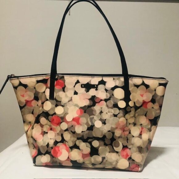 Kate Spade City Lights Bokeh Print Tote NYC Skyline Shoulder Bag Purse - Picture 2 of 9